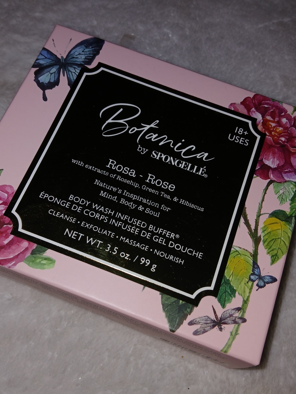 Botanica by Spongelle - Rosa / Rose Infused Body Wash Buffer 3.5oz [99g]
